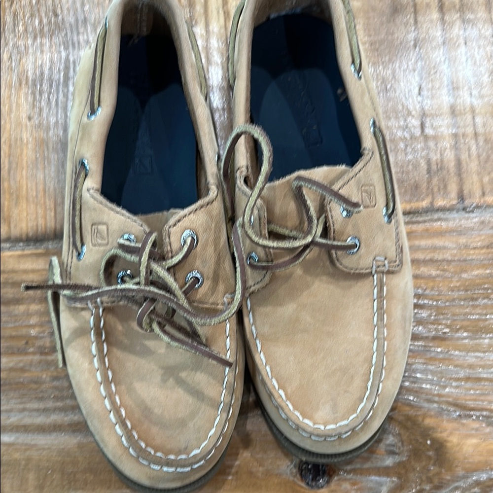 Sperry Tan Dress Shoes with Moccasin Stitching